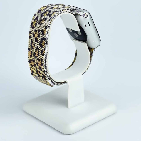 Ремешок для Apple watch 38/40/41mm Milanese Loop Band Gold Leopard